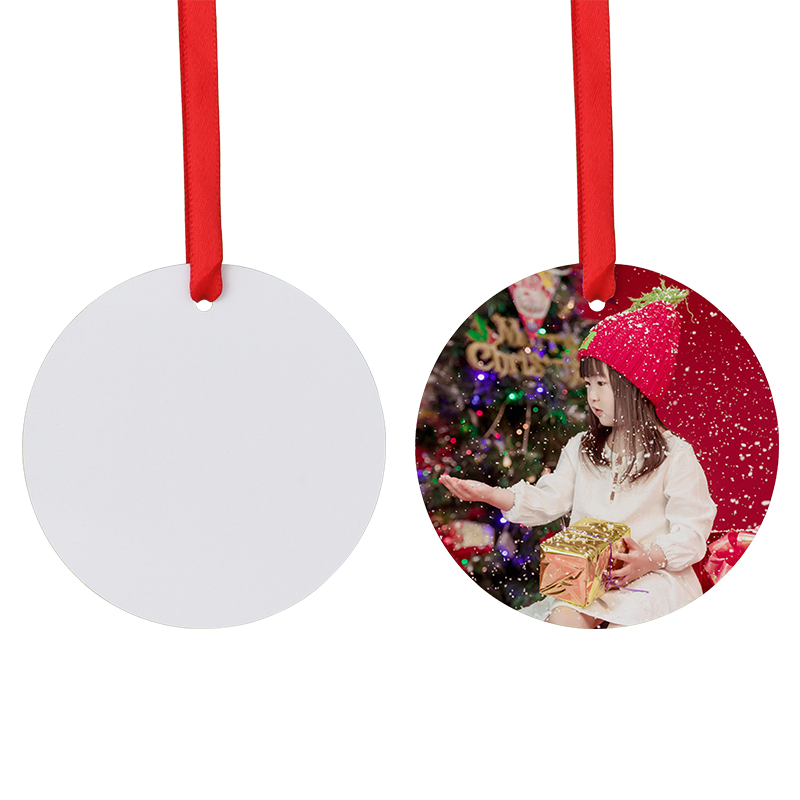 Sublimation Double-side Aluminum Christmas Ornaments-round