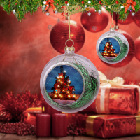 Sublimation Blank 8cm Christmas Ornaments Plastic Ball-purple