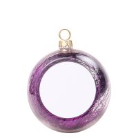 Sublimation Blank 8cm Christmas Ornaments Plastic Ball-purple