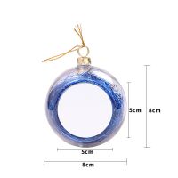 Sublimation Blank 8cm Christmas Ornaments Plastic Ball-blue