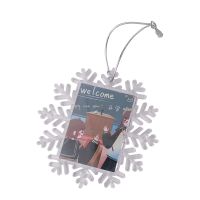Sublimation Snowflake Transparent Open Blank Clear Plastic Christmas Ornaments-lager