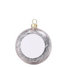 Sublimation Blank 8cm Christmas Ornaments Plastic Ball-silver