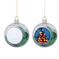 Sublimation Blank 8cm Christmas Ornaments Plastic Ball-silver