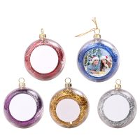 Sublimation Blank 8cm Christmas Ornaments Plastic Ball-silver