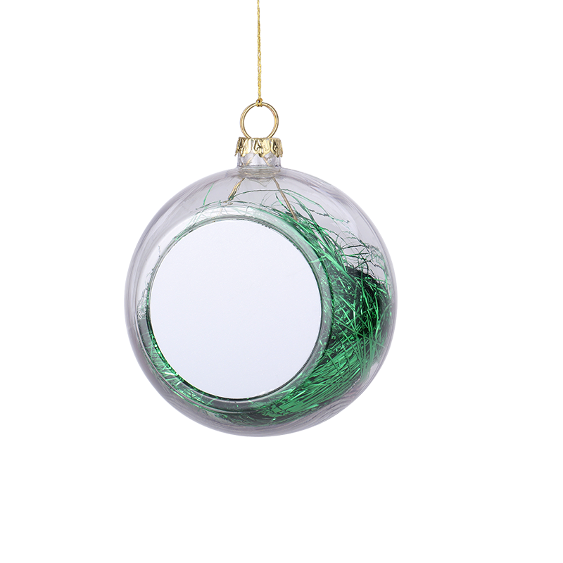 Sublimation Blank 8cm Christmas Ornaments Plastic Ball-green