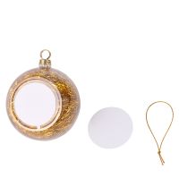 Sublimation Blank 8cm Christmas Ornaments Plastic Ball-gold