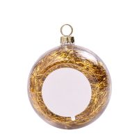 Sublimation Blank 8cm Christmas Ornaments Plastic Ball-gold