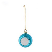 Sublimation Blank Plastic Christmas Ornaments Ball 6cm-blue