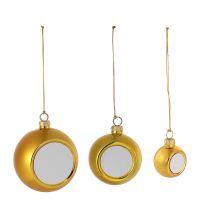 Sublimation Blank Plastic Christmas Ornaments Ball 6cm-gold