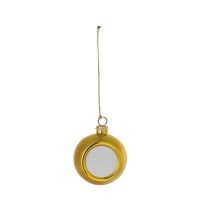 Sublimation Blank Plastic Christmas Ornaments Ball 6cm-gold