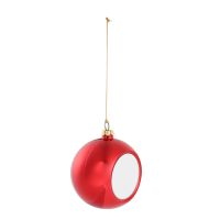 Sublimation Blank Plastic Christmas Ornaments Ball 8cm-blue