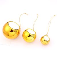 Sublimation Blank Plastic Christmas Ornaments Ball 8cm-gold