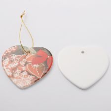 Sublimation Ceramic Christmas Ornaments-heart