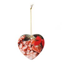 Sublimation Ceramic Christmas Ornaments-heart