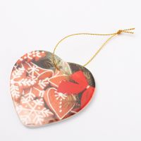 Sublimation Ceramic Christmas Ornaments-heart