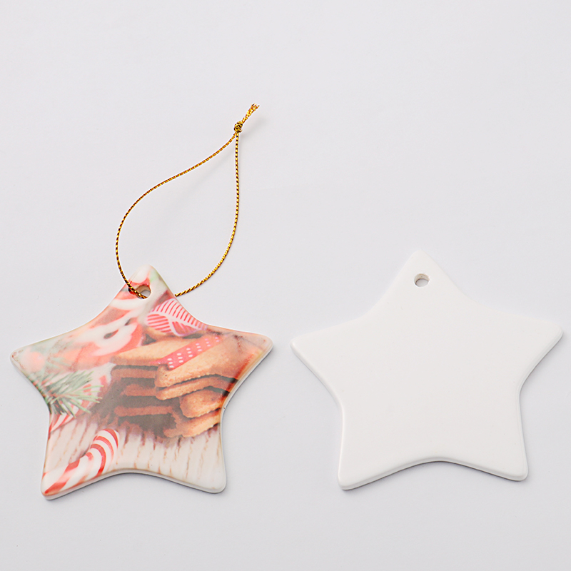 Sublimation Ceramic Christmas Ornaments-star