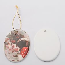 Sublimation Ceramic Christmas Ornaments-oval