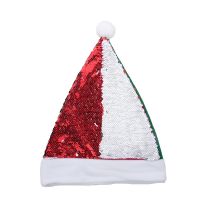 Sublimation Sequin Christmas Santa Hats-RED