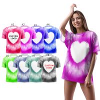 Sublimation Blank Unisex Bleached T-shirt-Heart-S