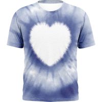 Sublimation Blank Unisex Bleached T-shirt-Heart-S