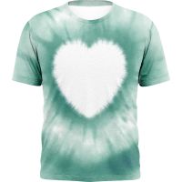 Sublimation Blank Unisex Bleached T-shirt-Heart-S