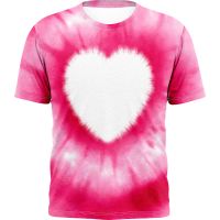 Sublimation Blank Unisex Bleached T-shirt-Heart-S