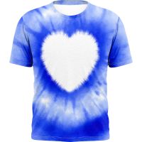 Sublimation Blank Unisex Bleached T-shirt-Heart-S