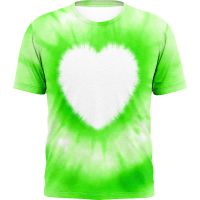 Sublimation Blank Unisex Bleached T-shirt-Heart-S