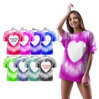 Sublimation Blank Unisex Bleached T-shirt-Heart-M