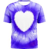 Sublimation Blank Unisex Bleached T-shirt-Heart-M