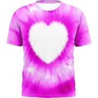 Sublimation Blank Unisex Bleached T-shirt-Heart-L