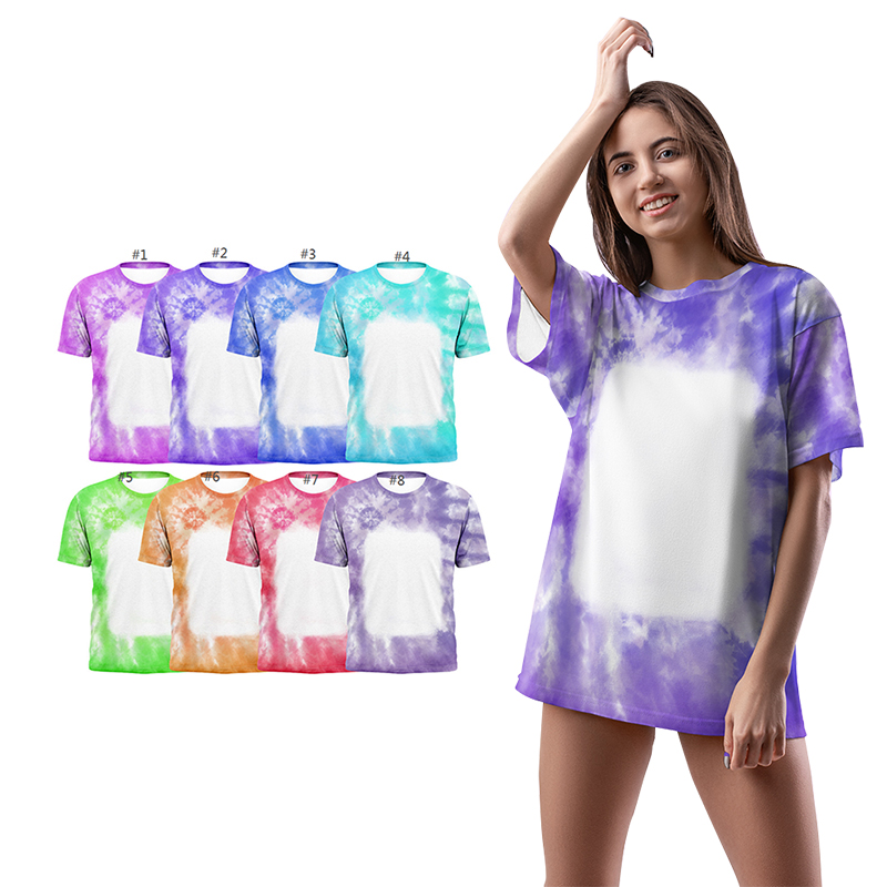 High Quality Custom T Shirt Printing Blank Unisex Sublimation Bleached ...