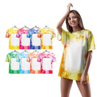 Sublimation Blank Unisex Bleached T Shirt-M