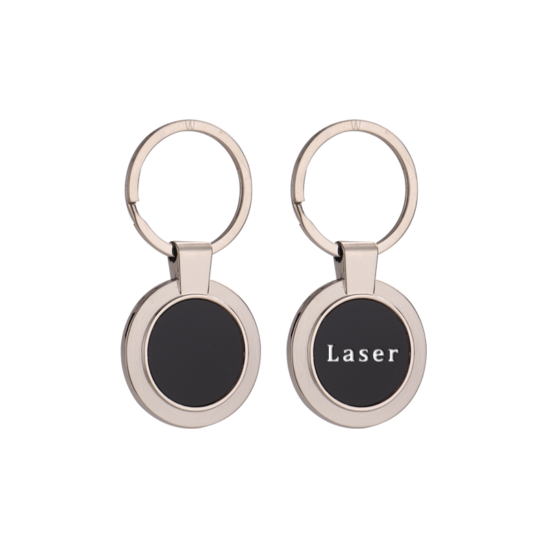 Laser Engraving Blank Circle Shape Metal Keychain-50*25*4MM