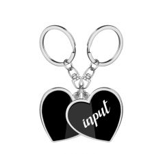 Laser Engraving Blank Metal Heart Double-sided Keychain-LS20002