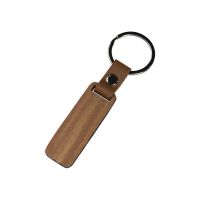 Laser Engraving Blank Rectangle Wood Keychain with Leather Closure-65mm*28mm*4mm