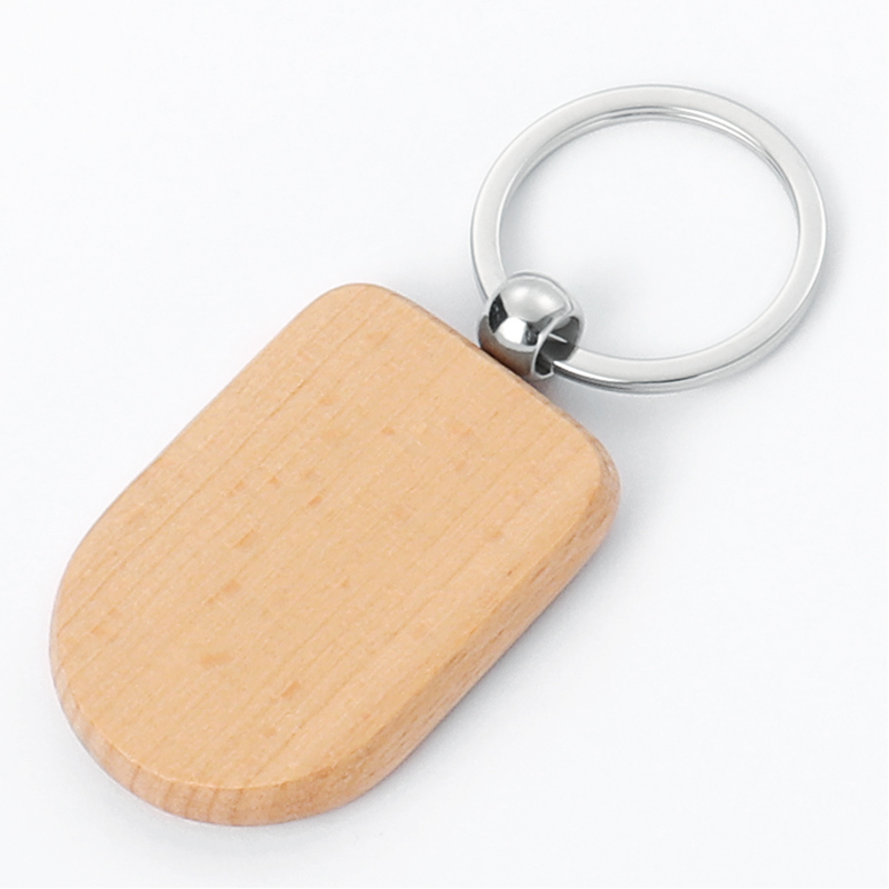 Laser Engraving Blank Wood Oval Shape Keychain-50*36*6mm