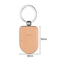 Laser Engraving Blank Wood Oval Shape Keychain-50*36*6mm