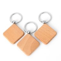 Laser Engraving Blank Wood Diamond Shape Keychain-52*52*6mm