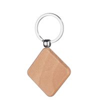 Laser Engraving Blank Wood Diamond Shape Keychain-52*52*6mm