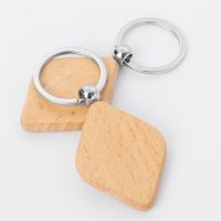 Laser Engraving Blank Wood Diamond Shape Keychain-50*40*6mm