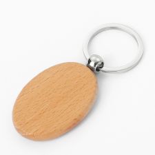 Laser Engraving Blank Wood Keychain-oval round