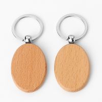 Laser Engraving Blank Wood Keychain-oval round