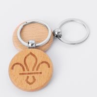 Laser Engraving Blank Wood Keychain-round