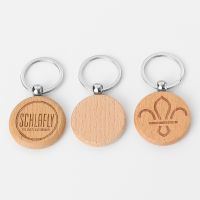 Laser Engraving Blank Wood Keychain-round