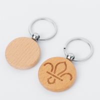 Laser Engraving Blank Wood Keychain-round