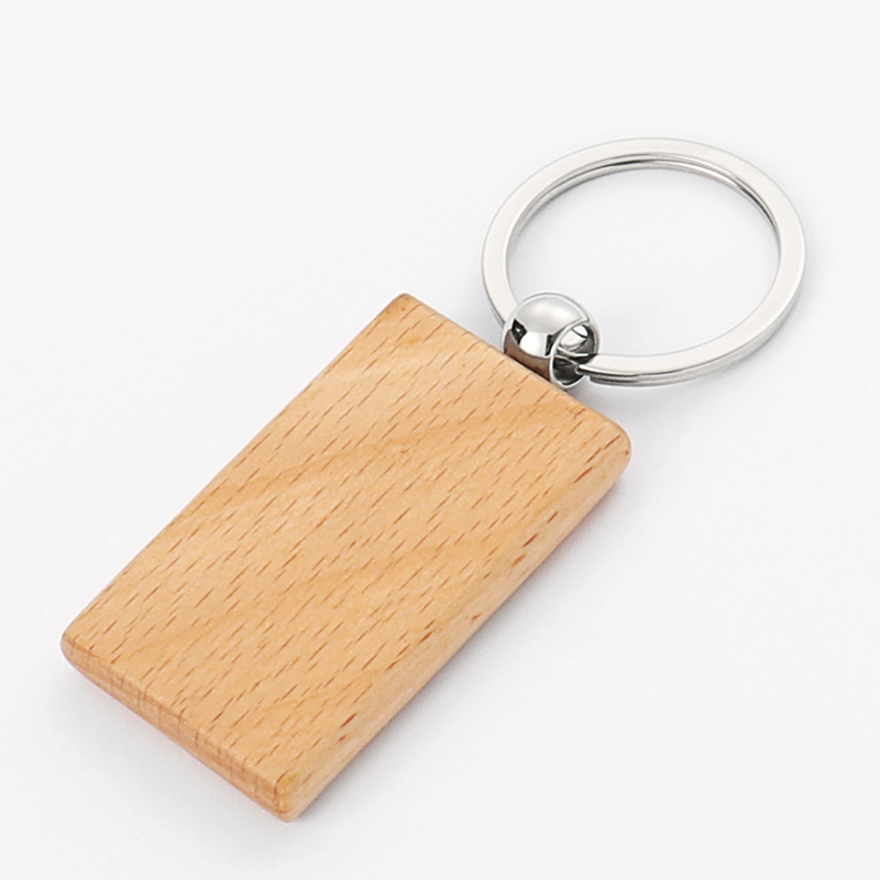 Laser Engraving Blank Rectangle Wood Keychain-50*30*6mm