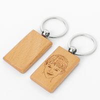 Laser Engraving Blank Rectangle Wood Keychain-50*30*6mm