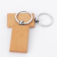 Laser Engraving Blank Rectangle Wood Keychain-50*30*6mm