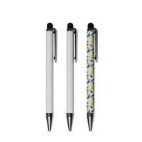 Sublimation metal pen-silver-with rubber tip(with shrink wrap)